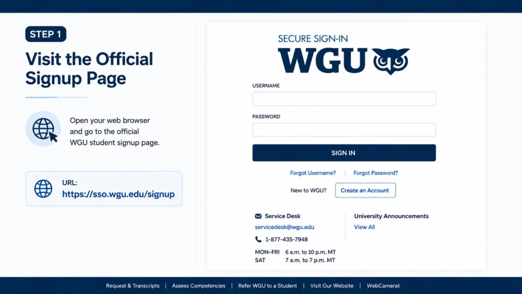 Step 1 Visit the official signup page