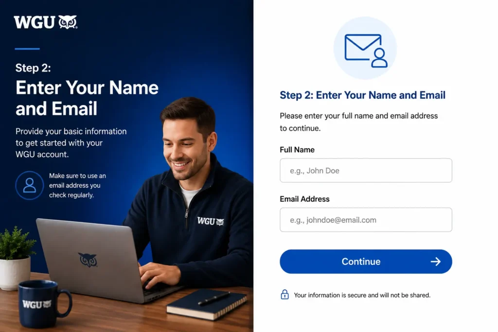 Step 2 Enter Your Name and Email