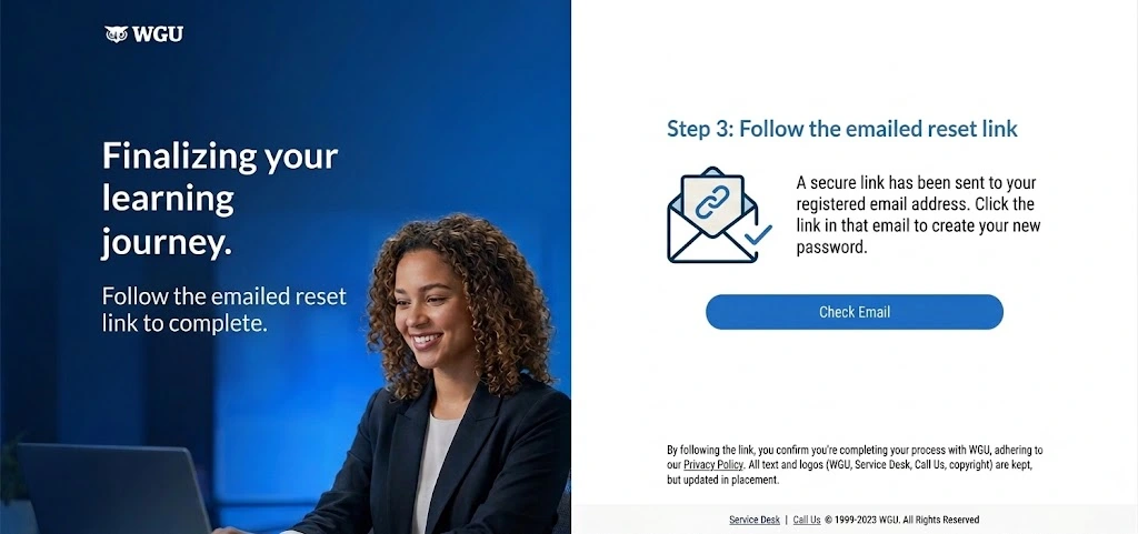 Step 3 Follow the emailed reset link