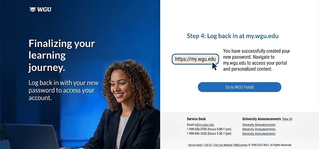 Step 4 Log back in atmy.wgu.edu